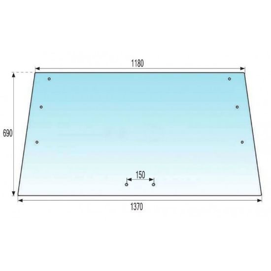 Slika Steklo kabine zadnje Torpedo S.T 150 mm med luknjami