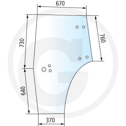 Bild von Türscheibe, Deutz Dx, rechts, 0.009.7701.0/50