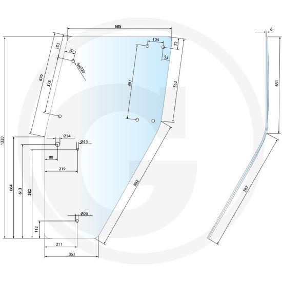 Bild von Türscheibe, Deutz DX, links, 04358529