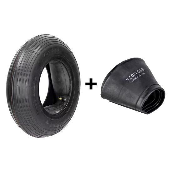 Picture of Tyre, 4.00x8 (400x100) - 4PR, wheelbarrel with inner tube